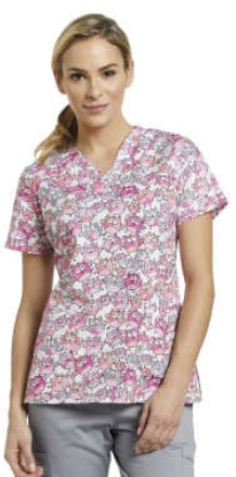 617 WHO PRINTED V-NECK TOP WHOOOS (WHO, XS)