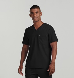 WT131 - Blusa médica con cuello en V y dos bolsillos Hombre CRFT