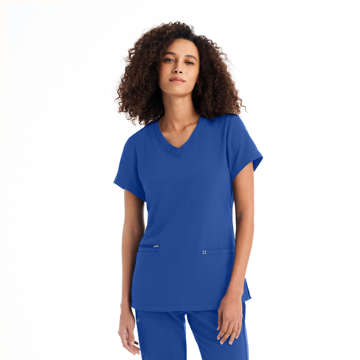 WT127 - Blusa médica con cuello en V y 3 bolsillos Mujer CRFT